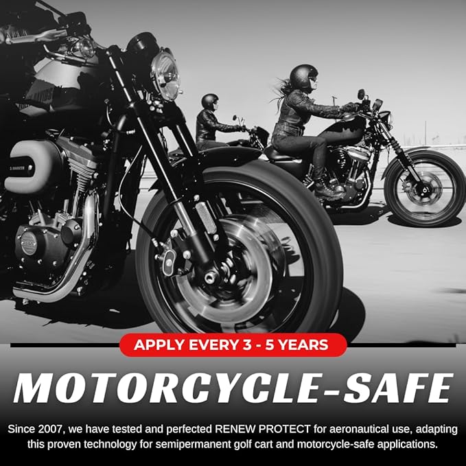 RENEW PROTECT - BLAK+GLOZ, Super Shine Combo - Acrylic Ceramic-Hybrid Protectant, Tire & Trim Restorer, Gloss to Mirror-Shine, RVs- Golf Cart- and Motorcycle-Safe, Wash-Proof, 5 min Dry-Seal 6.8oz