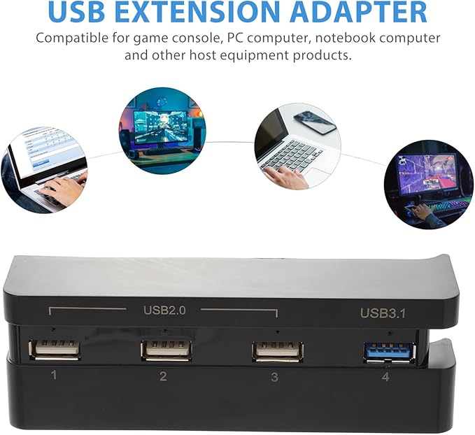 DOITOOL High-Speed USB Hub for Console Desktop Expander with Interface Compatible for Multiple Devices Extension