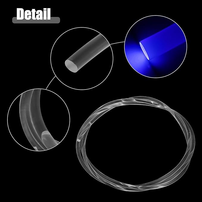 ACROPIX 1.5m 4.92ft 5mm 0.20" Transparent Universal PMMA Optic Fiber Side Glow Cable Fiber Optic Cable for Car - Pack of 1