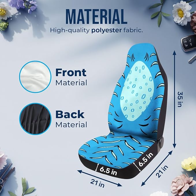 GENANY Kpop Blue Tiger Car Seat Covers Set of 2, Breathable Front Seat Covers for Truck Sedan SUV, Kpop Anime Car Accessories, Kpop Gift for Women Men