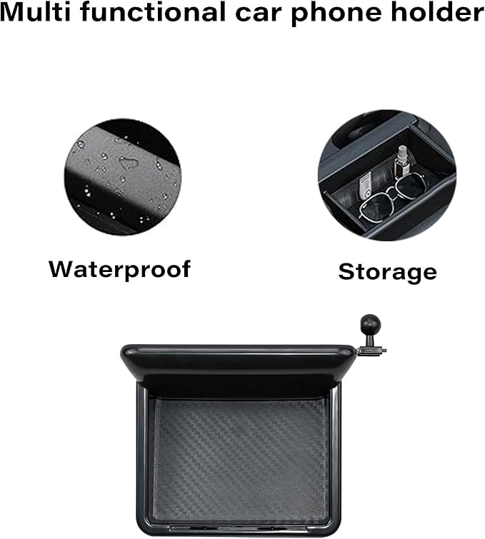Car Phone Holder for 2019 2020 2021 2022 2023 2024 Ford Explorer Accessories Apply to 10.1 in Screen Fixed Clip Magnetic Cell Phone Mount 360 Degree Rotation with Dashboard Storage Tray