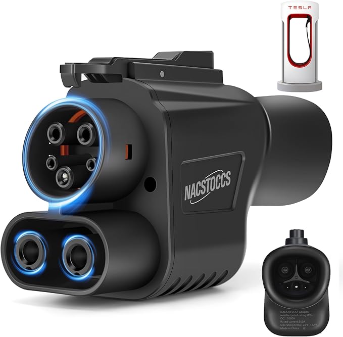 Electric Vehicle Charging Adapter Compatible with Tesla Supercharger, Fit for Rivian,Ford,GM EVs for Tesla Supercharger to CCS1 Charger Adapter, Max 500A 1000V Fast Charge