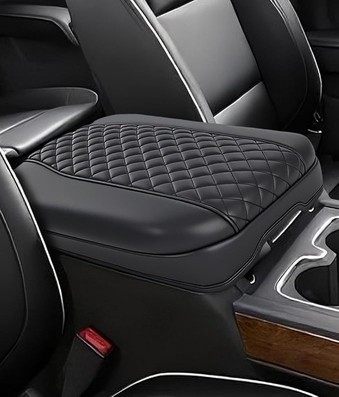 Center Console Cover for Chevy Silverado & GMC Sierra 2019-2025, Tahoe & Suburban & Yukon 2021-2025 Accessories, Middle Armrest Console Cover Elbow Rest Cushion Protector, Bucket Seat Console Only