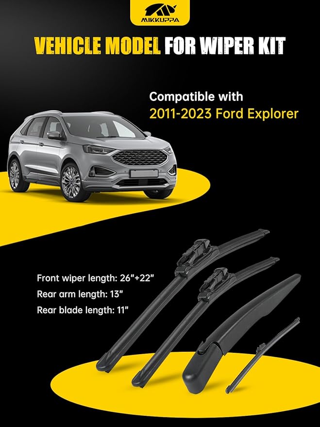 MIKKUPPA 26"+22"+13"+11"Windshield Wiper Blades - Replacement for 2011-2023 Ford Explorer - All Season Wiper Blades, (Pack of 4)