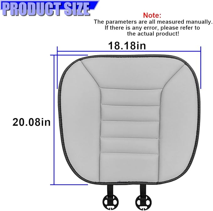 Craedli Car Seat Cushion Pad, Memory Foam Automotive Seats Cushion with Non-Slip Silicone Bottom, Comfort Breathable Pain Relief Vehicle Seat Protector for Home and Office Chairs (Gray)