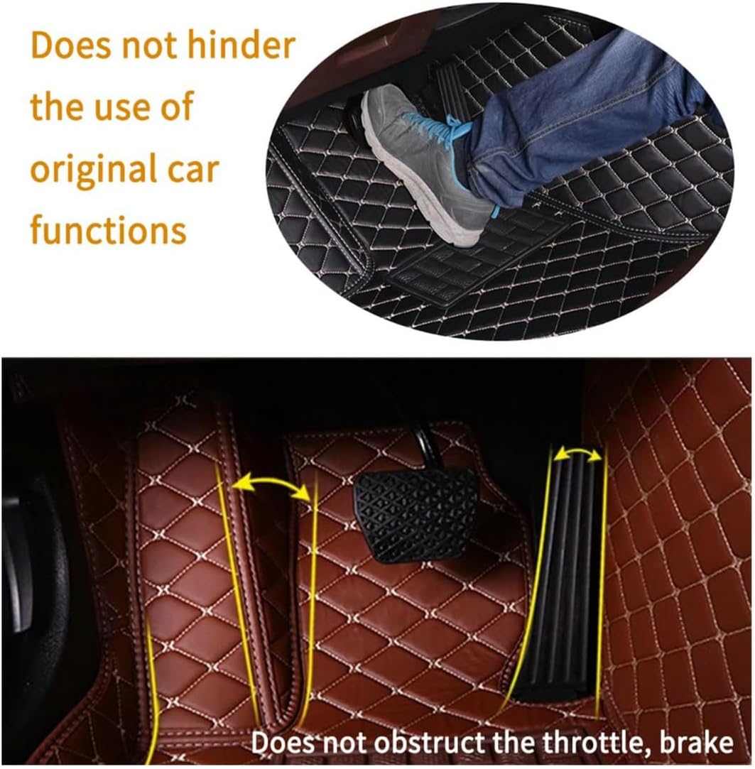 Custom Personalized Floor Mats for Cars，Luxury Full Coverage All Car Floor Mats，Anti-Slip Leather Car Mat Set ，Custom Floor Mats for 99% of Cars, Trucks & SUVs. (Beige)