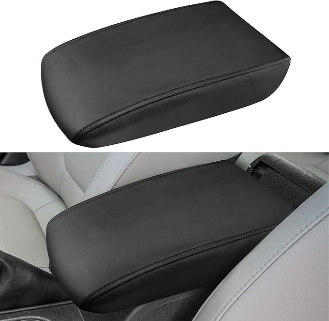 INTGET Car Center Console Armrest Cover for VW Volkswagen Jetta Accessories 2012 2013 2014 2015 2016 20172018 Middle Arm Rest Seat Box Cover Elbow Cushion Pad (Black, 2012-2018 A Version)