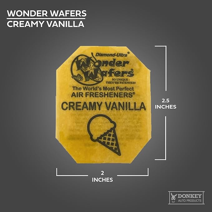 Wonder Wafers - Diamond-Ultra Scented Car Air Fresheners - Individually Wrapped (15 Per Pack) (Creamy Vanilla)
