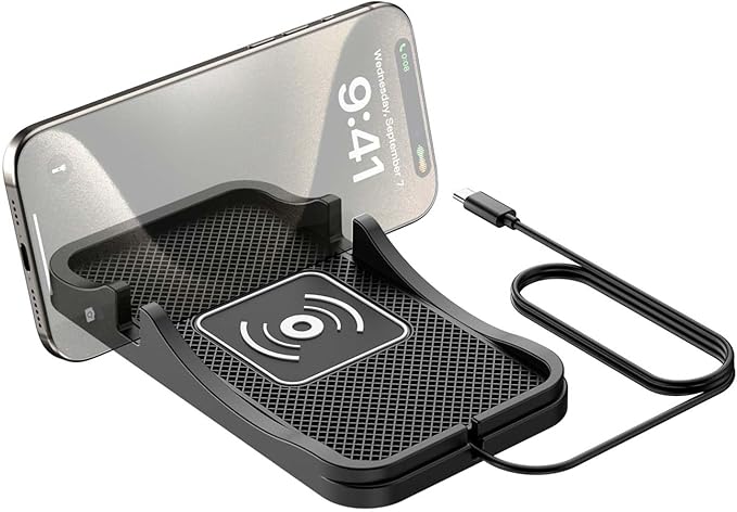 Wireless Car Charger for Hyundai Santa Fe 2001-2026, Charging Station 2-in-1, Wireless Charging Stand Phone, Magnetic Wireless Charger,1M-Type C