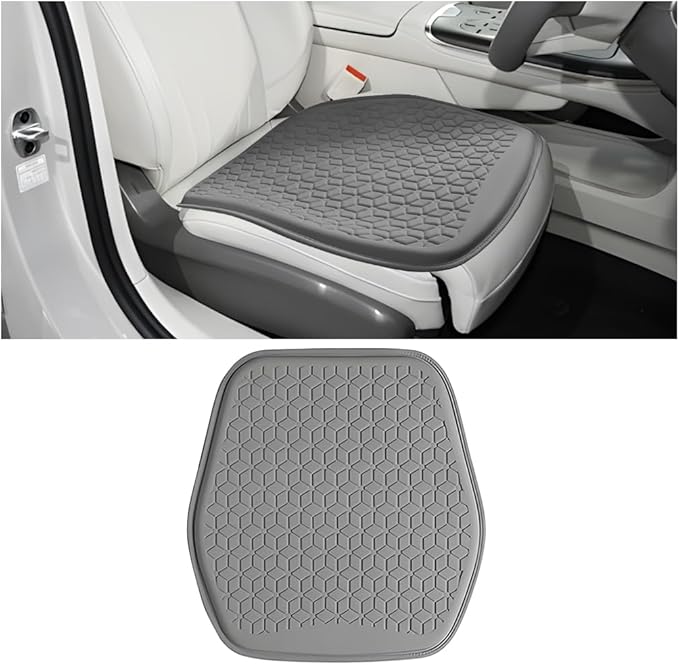 Gel Car Seat Cushion, Non-Slip & Comfortable Automotive Chair Protector Pad for Driving, Breathable Vehicle Interior Mat Cover Accessories, Universal for SUV Sedan Truck (Gray)