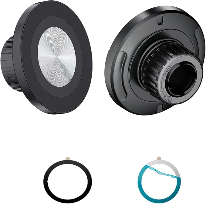 Car Phone Holder Mount Replacement Magnetic Base with 17mm Ball Head Socket Joint for iPhone Magsafe Case 15 14 13 12 Cell Phone Clip Rotation Air Vent Dashboard Windshield Stand