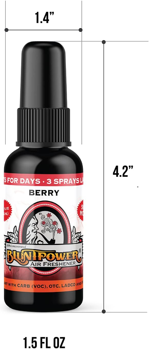 BluntPower (Berry, 1 Pack) Concentrated Odor Eliminator & Diffuser Oil - Room Deodorizer, Odor Eliminator, Air Freshener - Premium Oil Based Air Freshener