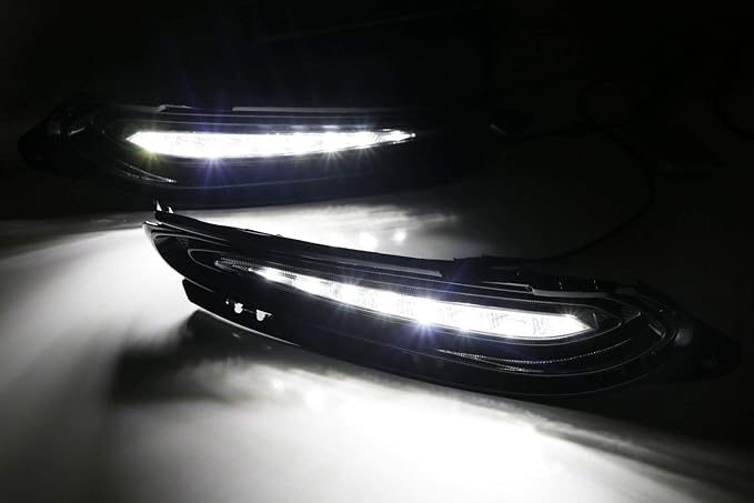 iJDMTOY Lower Bumper Switchback LED Daytime Running Lamp Assy Compatible With 2016-22 Honda HR-V, White DRL w/Amber Turn Signal Flash Feature