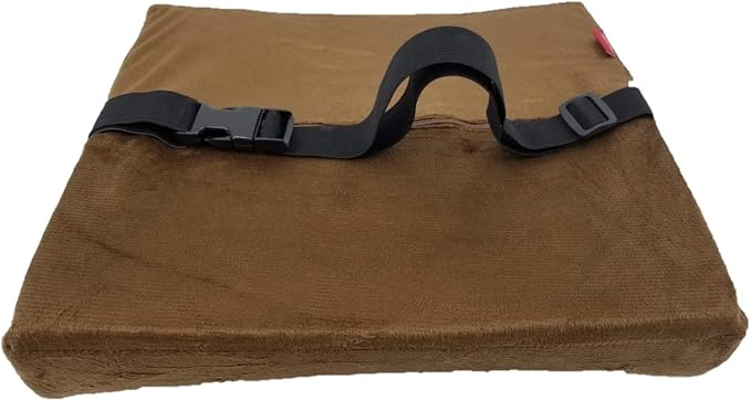 Bookishbunny Comfortable Ergonomic Memory Foam Back Lumbar Support Cushion for Chairs Car Office Home with Removable Soft Velvet Cover (Brown)