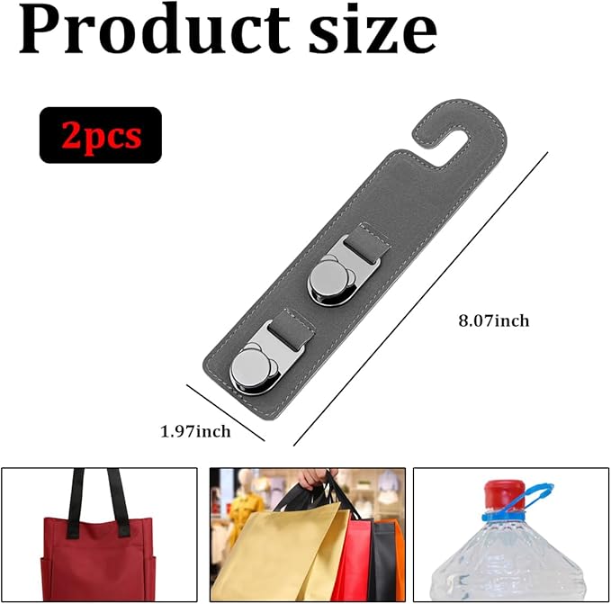 HZEL 2PCS Car Seat Headrest Hooks, Dual Hook Suede Vehicle Backseat Storage Holder for Purse Handbag Coat, Multifunctional Auto Seat Back Grocery Hanger Organizer, Universal for Vehicles (Gray)