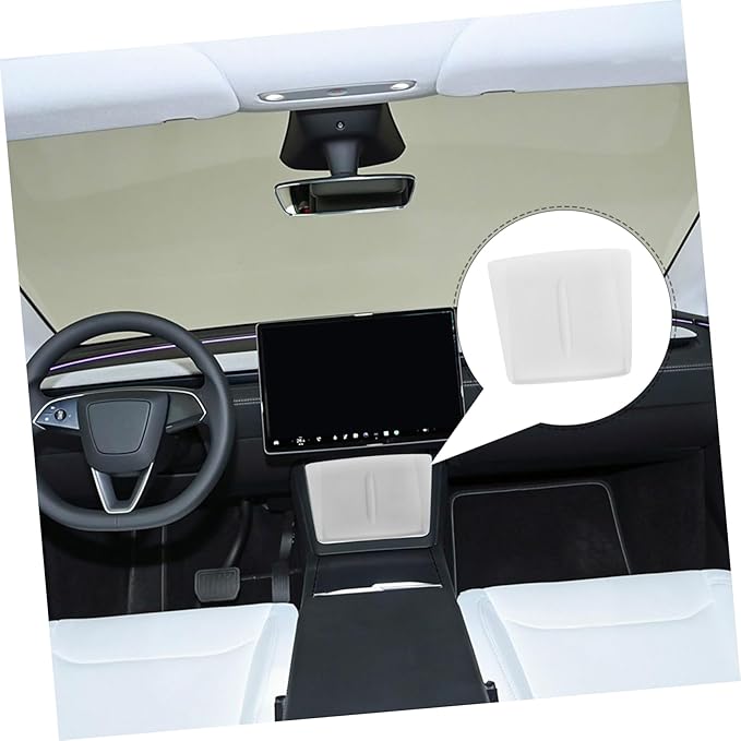Charging Pad for Silicone Non- Charger Mat for Center Console - Phone Holder Car Interior Accessory White