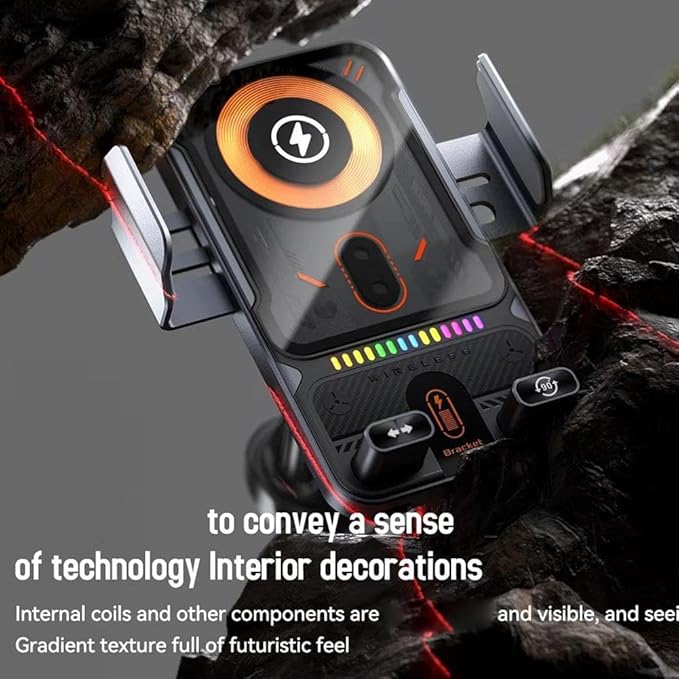 2026 New Cool Car Wireless Fast Charging Holder,15W Auto-Clamping Wireless Car Charger Mount with 90° Rotating, Universal Air Vent Phone Holder for All Smartphones