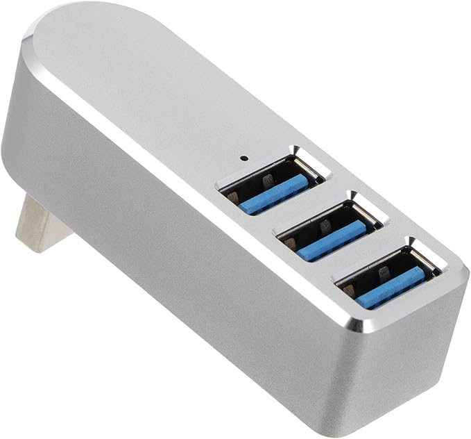 SEWACC Rotatable USB Hub Aluminum Alloy Expander for Phone Laptop Computer Accessories with Angle Wide Compatibility for USB Drive Keyboard Mouse Camera
