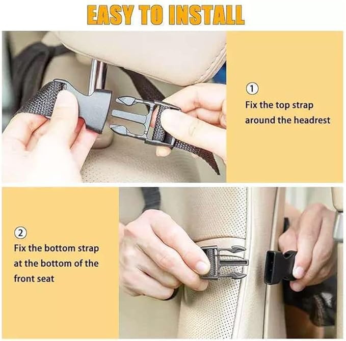 2 Pack Backseat Car Organizer & Kick Mat, Waterproof Seat Back Protector with Clear Pad/Tablet Holder, Universal Fit Car Organizer for Kids Travel Essentials & Storage for SUV/Truck/Sedan