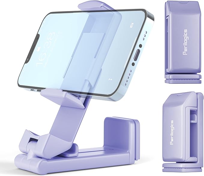 Perilogics Airplane Phone Holder Mount Universal in Flight Hands Free Viewing with Multi-Directional Dual 360 Degree Rotation (Lavender)
