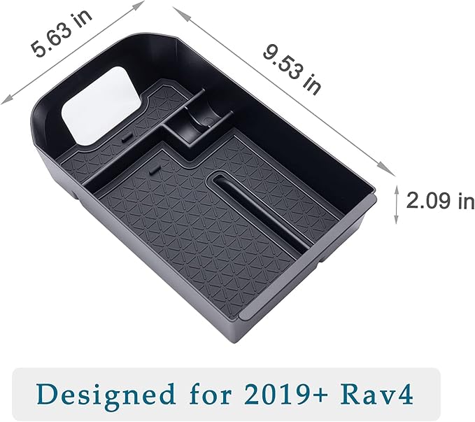 JDMCAR Center Console Tray Organizer Compatible with Toyota RAV4 Accessories 2025 2024 2023 2022 2021 2020 2019 and 2021-2025 RAV-4 Prime, Armrest Insert Container ABS Material Secondary Storage Box
