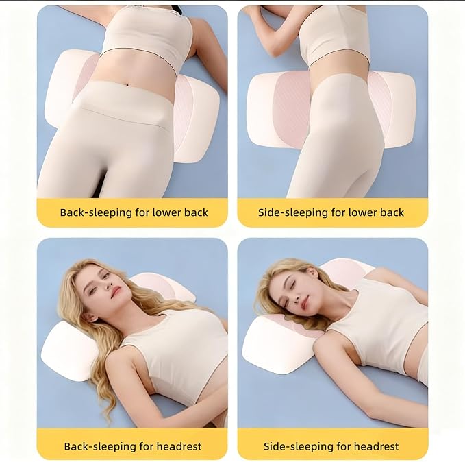 Lumbar Support Pillow for Sleeping,Premium Memory Foam Lower Back Pain Relief Bed Rest Support Pillows for Car Bed,Couch,Waist Support Care Cushion,Sleep Lumbar Pillow (Light Pink)