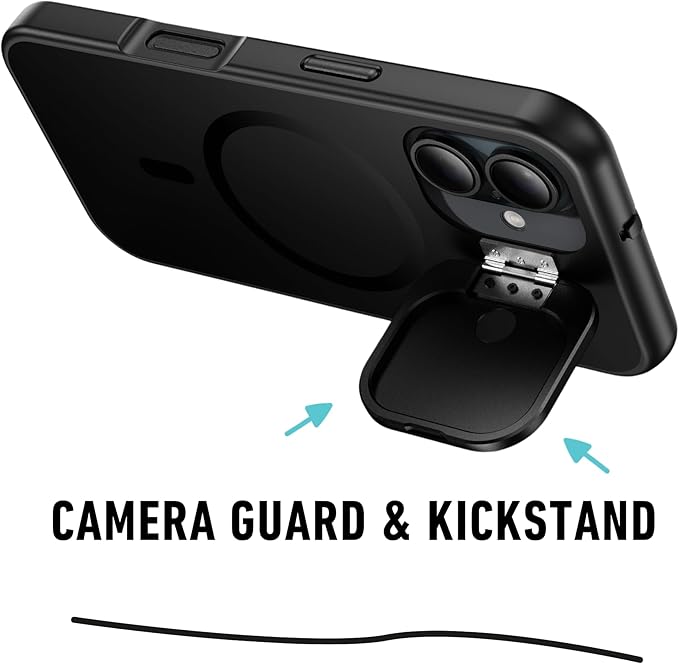 Spy-Fy iPhone 16 Privacy Case with Camera Covers Front and Rear | Magsafe compatible and Kickstand | Protect Your iPhone and Privacy | 6-Foot Drop Proof | 6,1 Inch | Camera Protection by Valenta