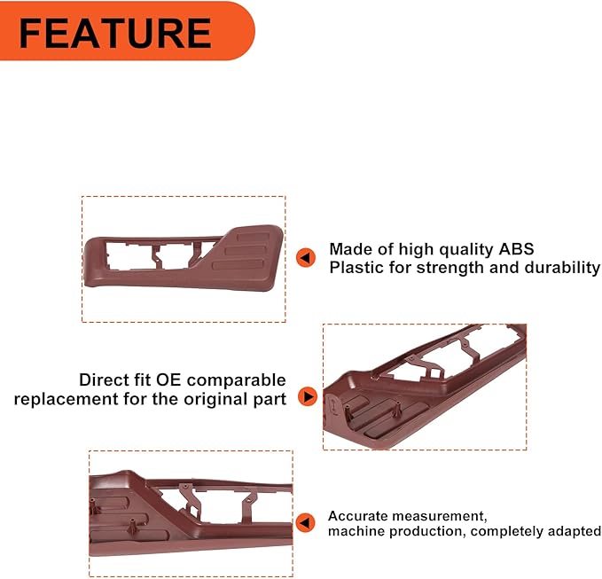 ECOTRIC Front Driver Seat Cushion Panel Trim Compatible with 2008-2010 Ford F250 F350 F450 F550 Super Duty Replacement for 8C3Z-2562187-DB