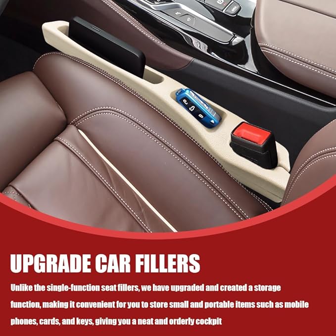 2PCS No Drop Seat Guard, Car Seat Gap Filler, Multi-Function Car Side Gap Filler for Prevent Items Falling, Universal Auto Blocker Between Seats Auto Organizer Accessories for Most Cars