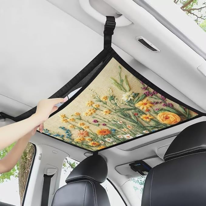 Flower Cluster Car Roof Seat Organizer Hanging Car Storage Bag Inner Car Accessories Storage for Kids Pets' Items for Travel