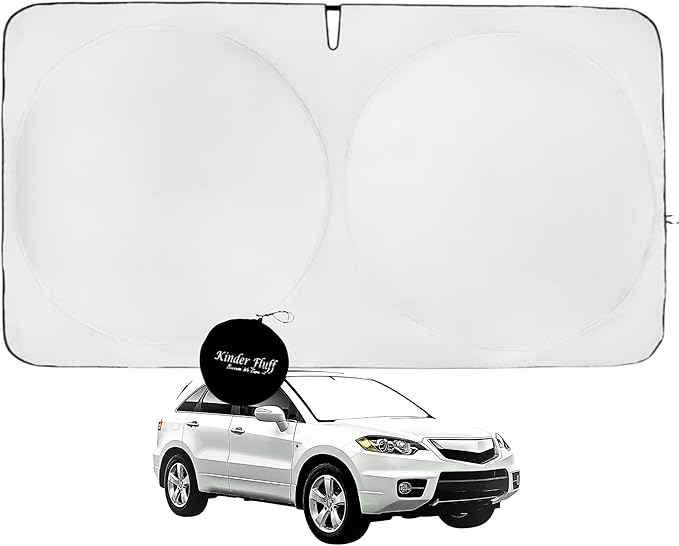 Windshield Sun Shade -Certified 99.87% UVB & 99.02% UVA Car Sun Shade. Award Winning Sunshade - Patented Technology | Compatible for Acura RDX (2007-2012) | Car Shades by Kinder Fluff