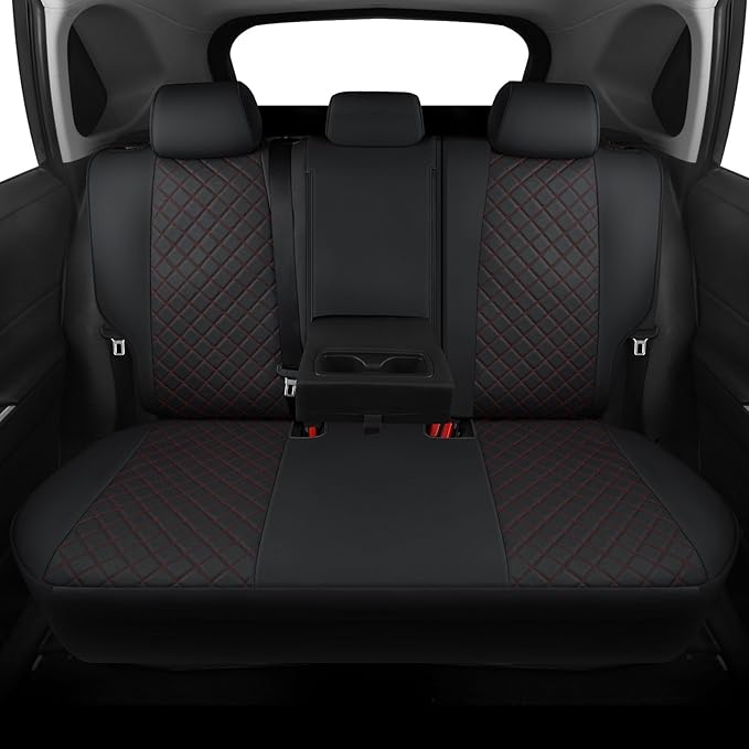 GIANT PANDA Customized Full Set Car Seat Covers Fit for Toyota Rav4 2019 2020 2021 2022 2023 2024 2025 Rav 4 XLE,LE, XLE Premium,Limited(Non-Hybrid & Adventure,TRD-Off),Front & Rear/Back (Black+Red)
