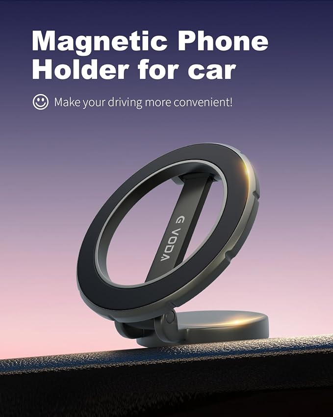 Fits Magsafe Car Mount for Car Dash&Tesla Screen[All-Metal] Ultra Magnetic Phone Holder for car, 360° Adjustable Car Phone Mount for Phone & Android（Metal）