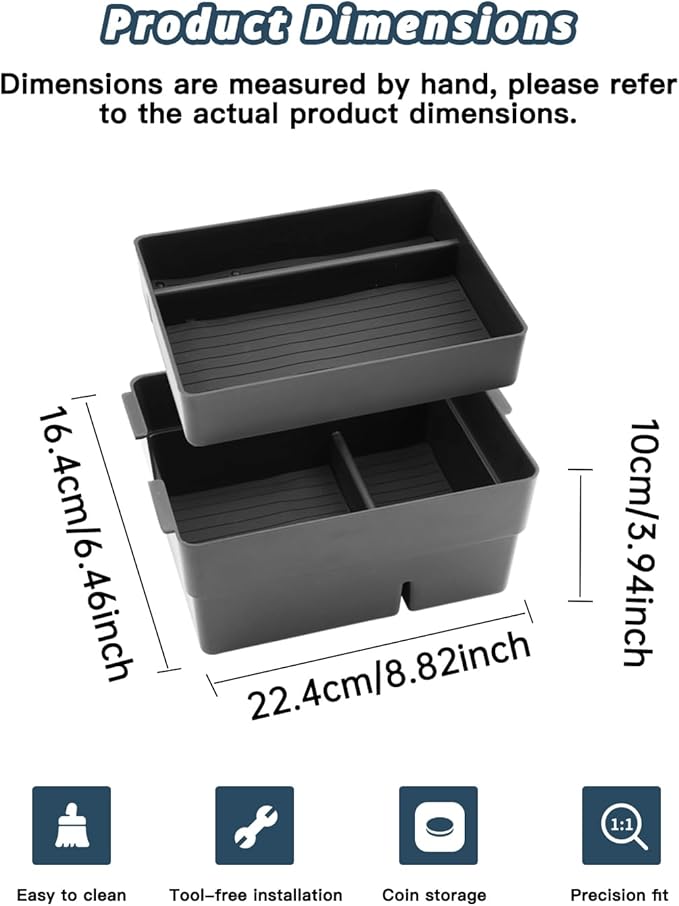 Ruiya 2024-2025 2026 TX350 Center Console Organizer for Lexus TX350 Accessories ABS Double Layer Armrest Console Organizer Compatible with 2024 2025 2026 Lexus TX 350 All Trims(2Packs)
