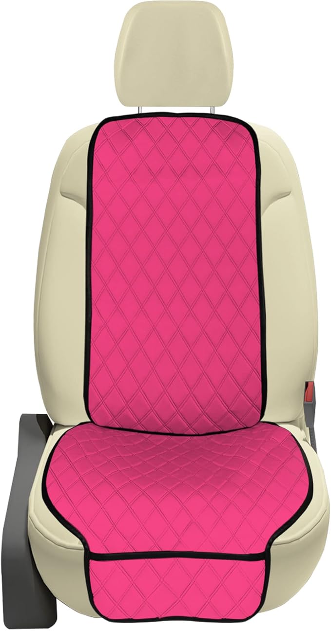 FH Group Car Seat Cushion – Neosupreme Single Front Seat Cover with Front Pockets, Airbag Compatible, Universal Fit Car Seat Cushion for Driver or Passenger Seat, SUV, Truck, Sedan & Van – Pink