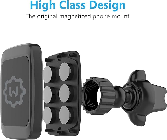 WixGear Magnetic Phone Holder for Car, Twist-Lock Air Vent Car Phone Holder with Swift-Snap Technology, Secure Grip Car Phone Mount, Compatible with All Smartphones, Strong Magnets