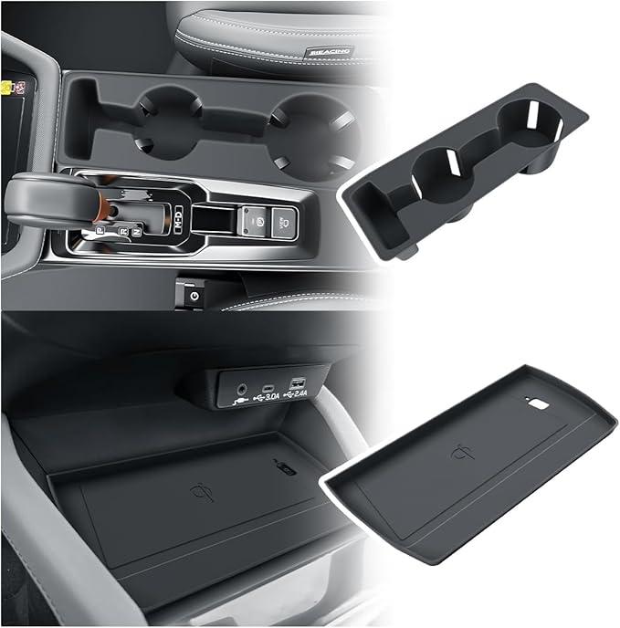 BIBIBO 2Pack for 2026 Subaru Forester Center Console Cup Holder 2026 Subaru Forester Silicone Cup Holder& Wireless Charging Mats 2026 Forester Accessories(Not for 2025 Forester