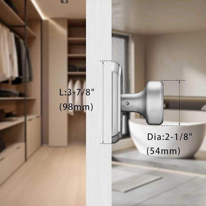 Interior Pismo Doorknobs for Closet, Brushed Nickel Door Knobs with Camelot Trim, Heavy Duty Door Handle