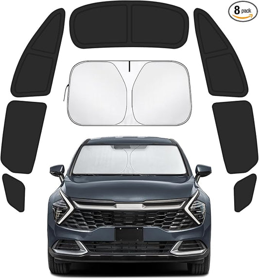 Car Window Shades Intended for Kia Sportage 2022-2025, Privacy Window Covers 8PCS for Side, Rear & Windshield, Car Shield Sunshade for Privacy Protection, Heat Blocking, Camping and Parking