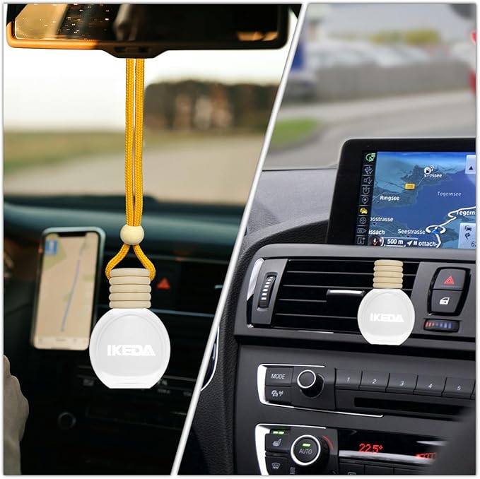 Ikeda Car Air Freshener: Hanging Car Smell Air Freshener | 10ml Hanging Car Perfume | Long Lasting Fragrance | Strong Scents Diffuser for Auto Home (Coconut)