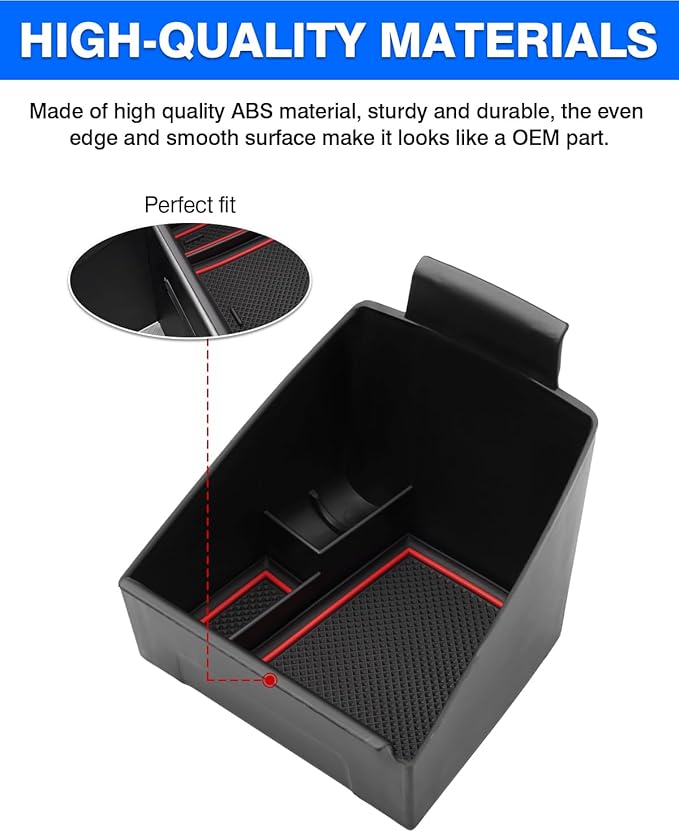 Autorder Center Console Organizer for 2023-2026 Kia NIRO Accessories Armrest Storage Box Secondary Insert Tray with 2 Color Mats