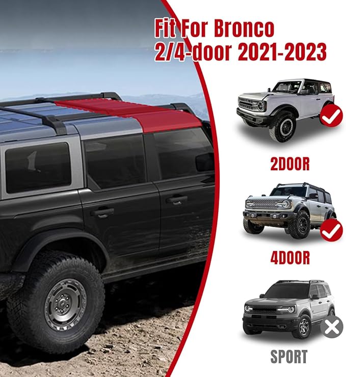 Hard Top Storage Bag Compatible with Bronco2023 2022 2021, Roof Panel Over First Row Seat fit Bronco Accessories 2/4-Door, Multi-Layer, Off-Roading
