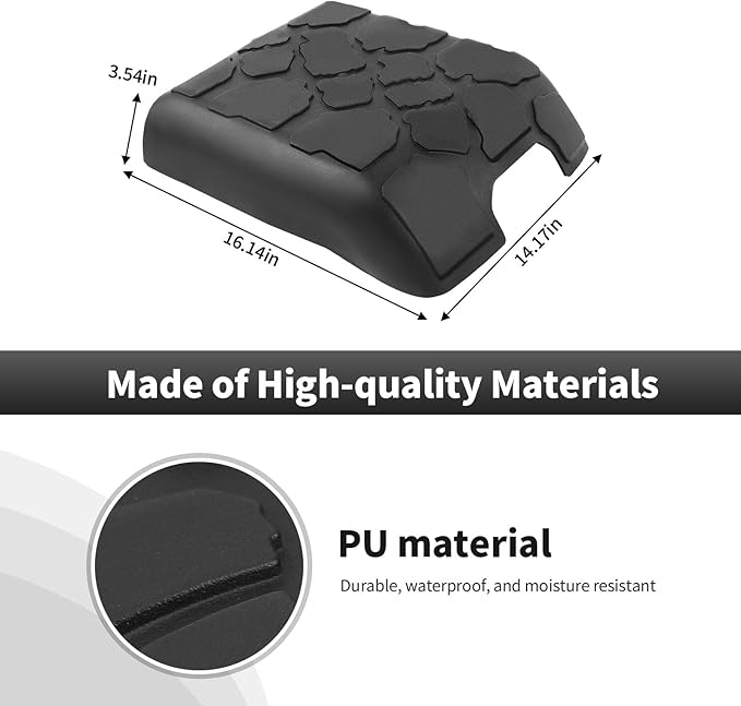 CheroCar Center Console Armrest Cover Compatible with 2015-2020 Ford F150 Rubber Cushion Middle Console Protective Cover Waterproof Arm Rest Box Pad Lid Cushion Interior Accessories