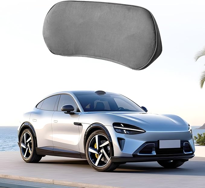 Car Lumbar Support Pillow, Memory Foam Vehicle Seat Lower Back Support Cushion for Back Pain Relief & Sciatica, Comfortable Auto Driver Seat Pad, Universal for Vehicles (Dark Gray)