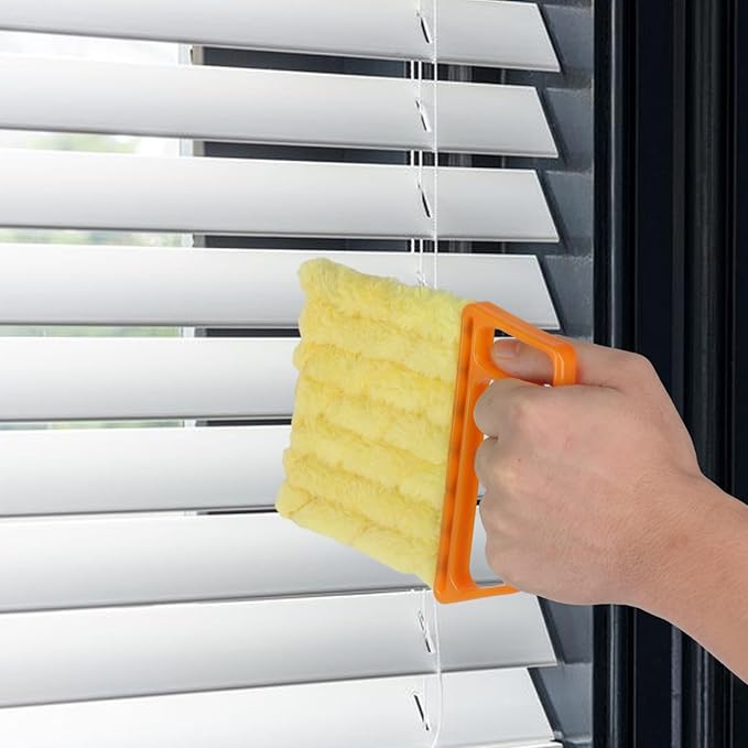 10-Pack Window Blind Cleaner Set: Includes 1× 7-Finger Detail Brush, 1× Shutter Cleaning Brush, and Replacement Heads. Efficient for Blinds, Vents, Keyboards, and More.