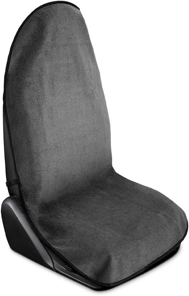 Car Towel Seat Cover, Performance Microfiber Washable Non Slip Vehicle Front Seat Covers, Sweatproof Automotive Interior Chair Protectors, Universal for SUV Automobile Truck (Grey)