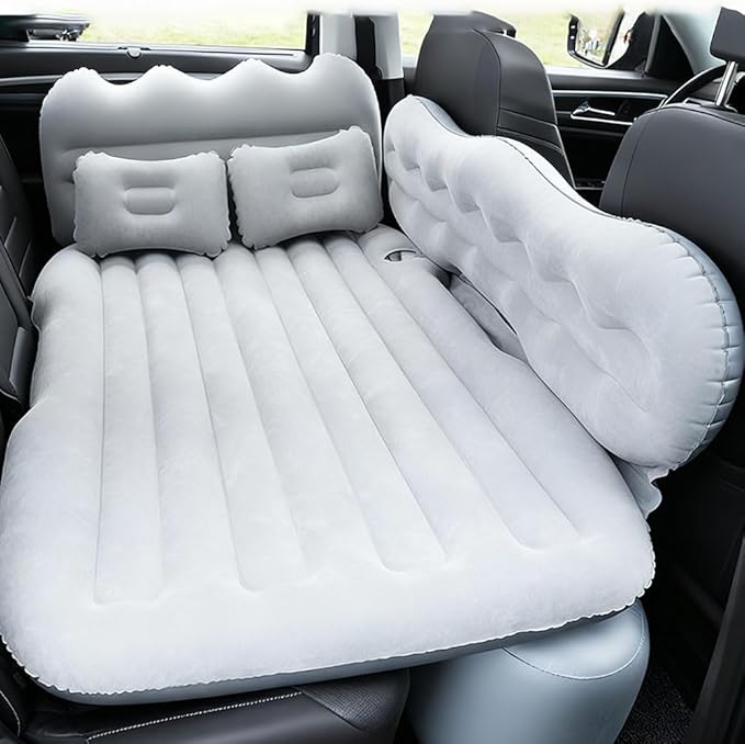 Car Inflatable Air Mattress for Nissan Armada (new Generation) 2025 Inflatable Back Seat Car Bed Double-Sided Portable Camping Travel Sleeping Bed,Grey-Mountain Design