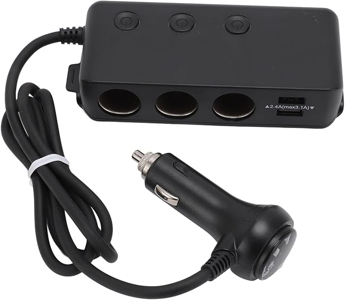 Cigarette Lighter Adapter 3 Socket 3 USB QC3 0 Multifunction Car Cigarette Lighter Splitter Power Adapter Outlet DC 12 24V Protection and Undervoltage ANTI Overload