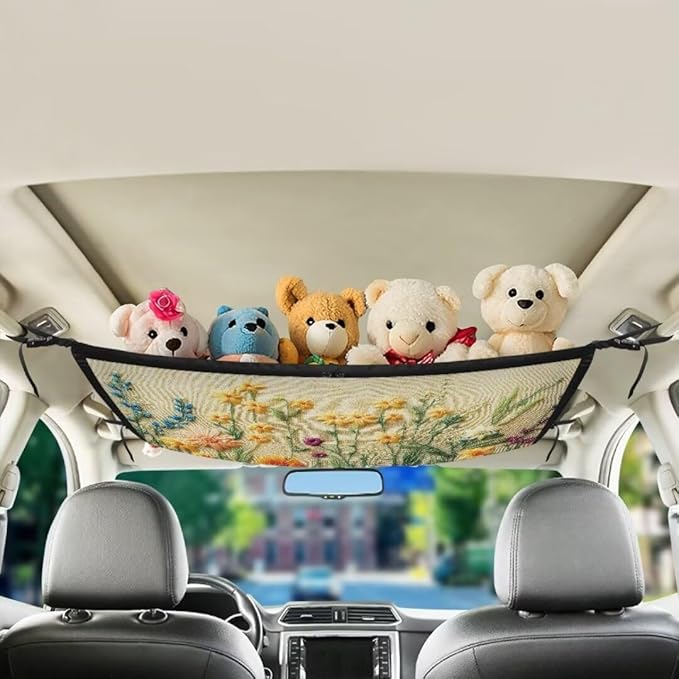 Flower Cluster Car Roof Seat Organizer Hanging Car Storage Bag Inner Car Accessories Storage for Kids Pets' Items for Travel