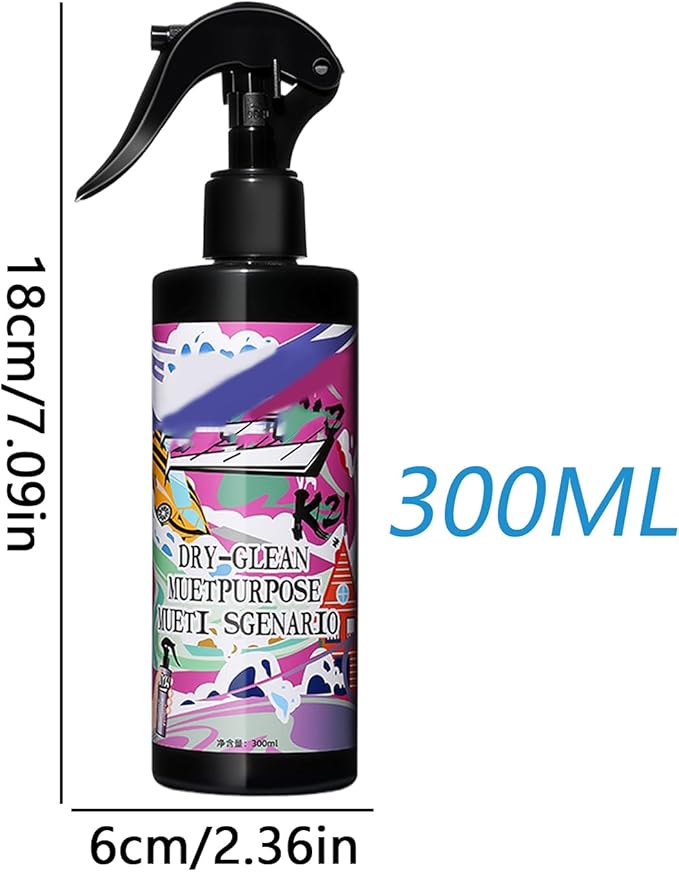 Car Interior Cleaner - 300ml Powerful Fabric Seat Spray, Automotive Upholstery Agent with Deep Stain Removal, Vehicle Carpet Cleaner with Fast Drying Formula, Cleaning Spray for Truck SUV